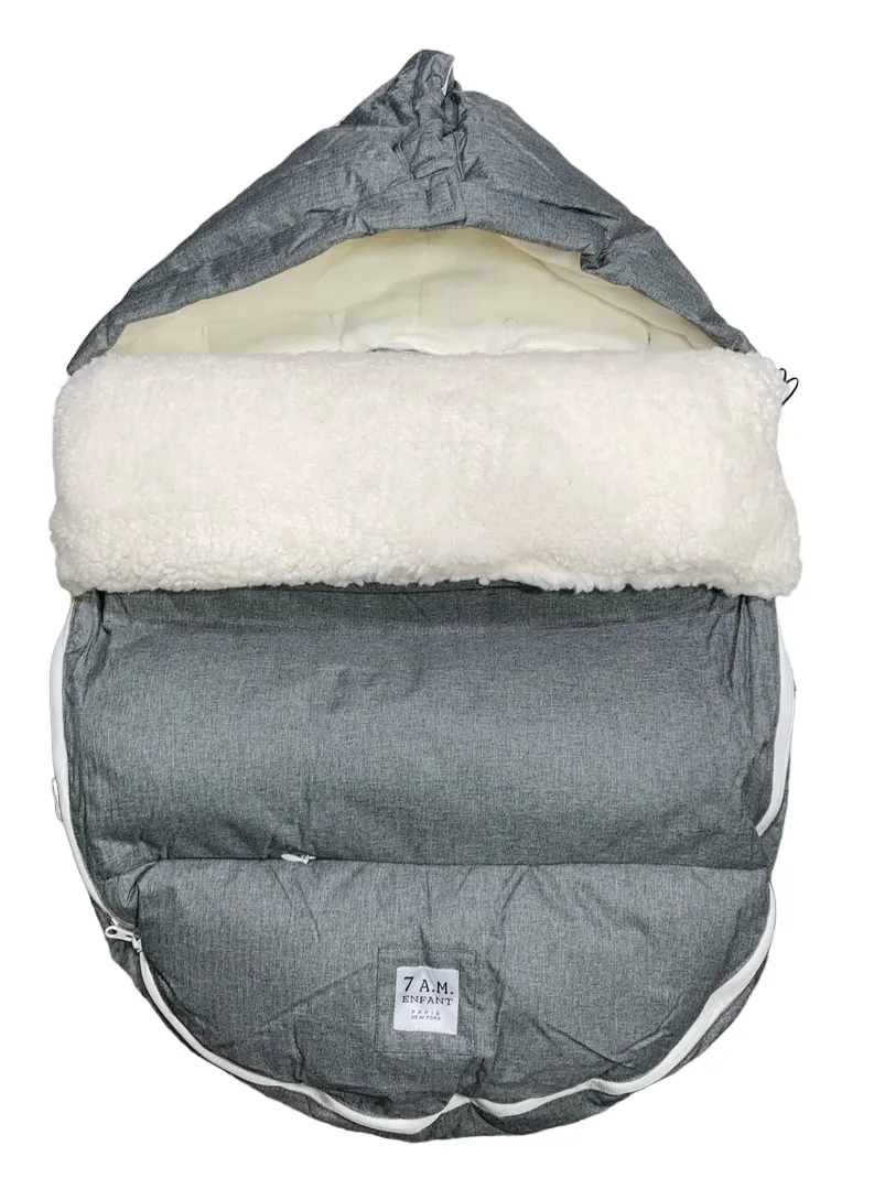 7 A.M. Enfant LambPOD Stroller and Car Seat Footmuff. Medium/Large, Heather Grey