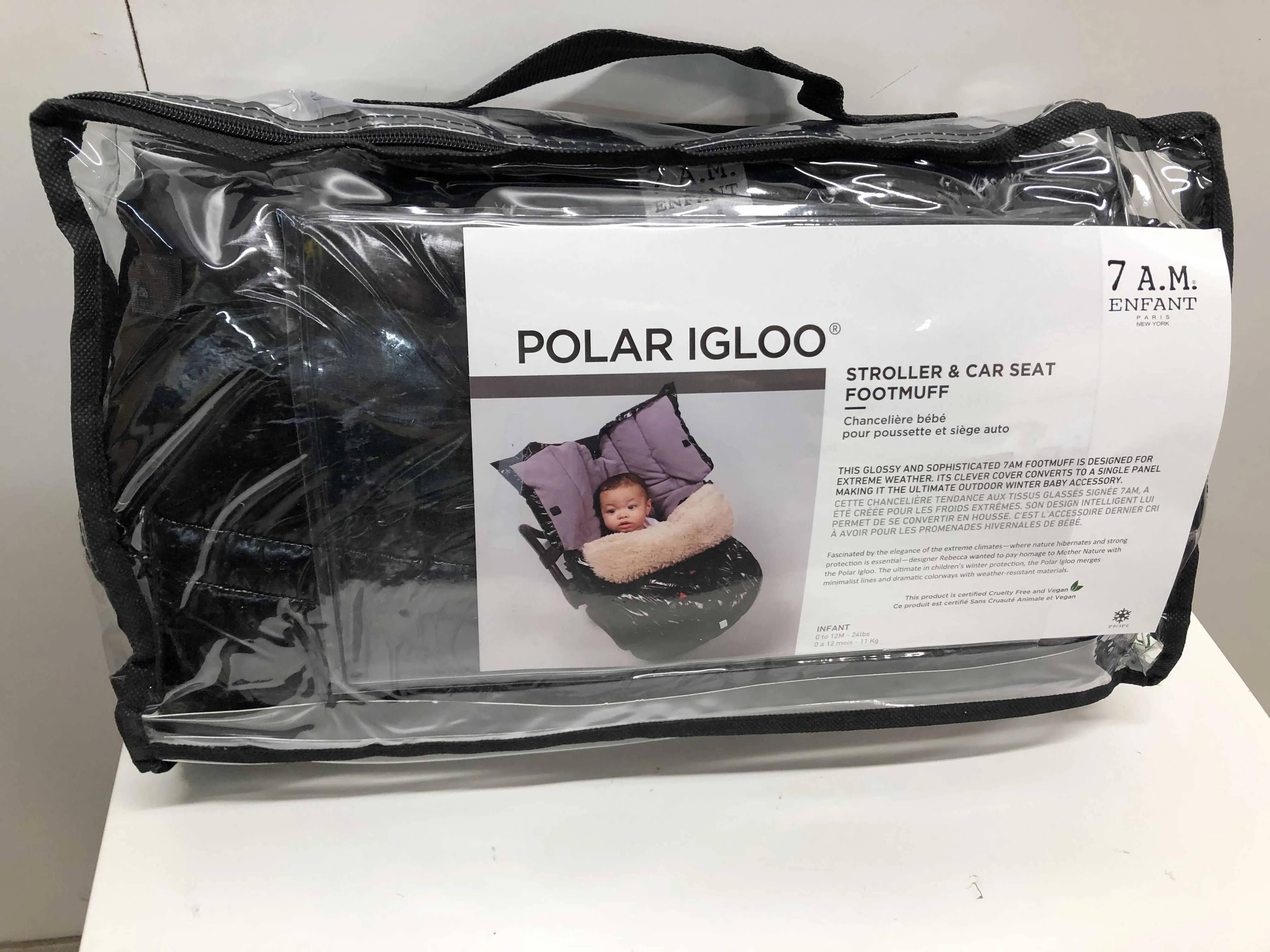 7 A.M. Enfant Polar Igloo Footmuff, Infant, Black
