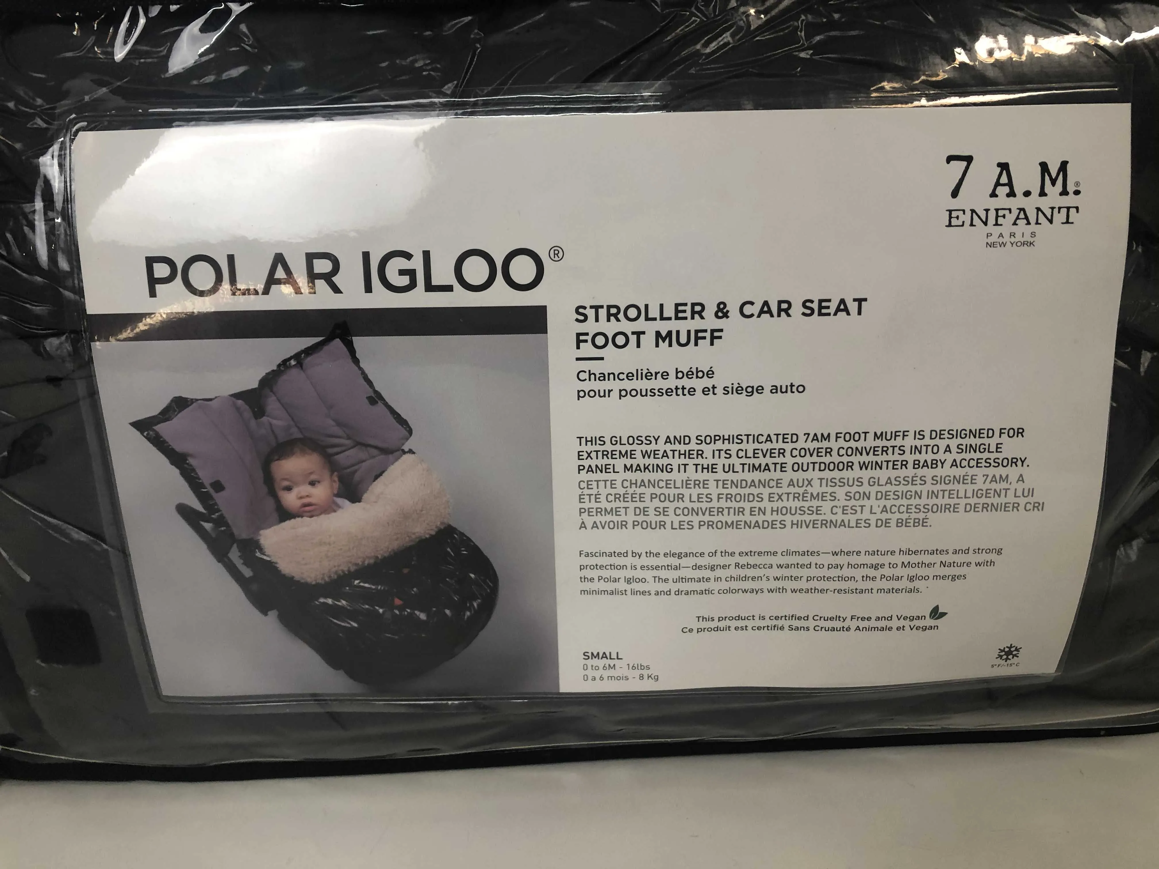 7 A.M. Enfant Polar Igloo Stroller & Car Seat Bunting, Small