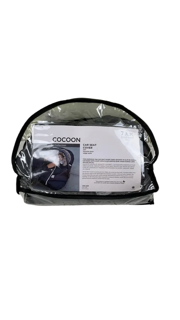 7 A.M. Enfant Tundra Car Seat Cocoon, Heather Grey Dark/Arctic Faux Fur