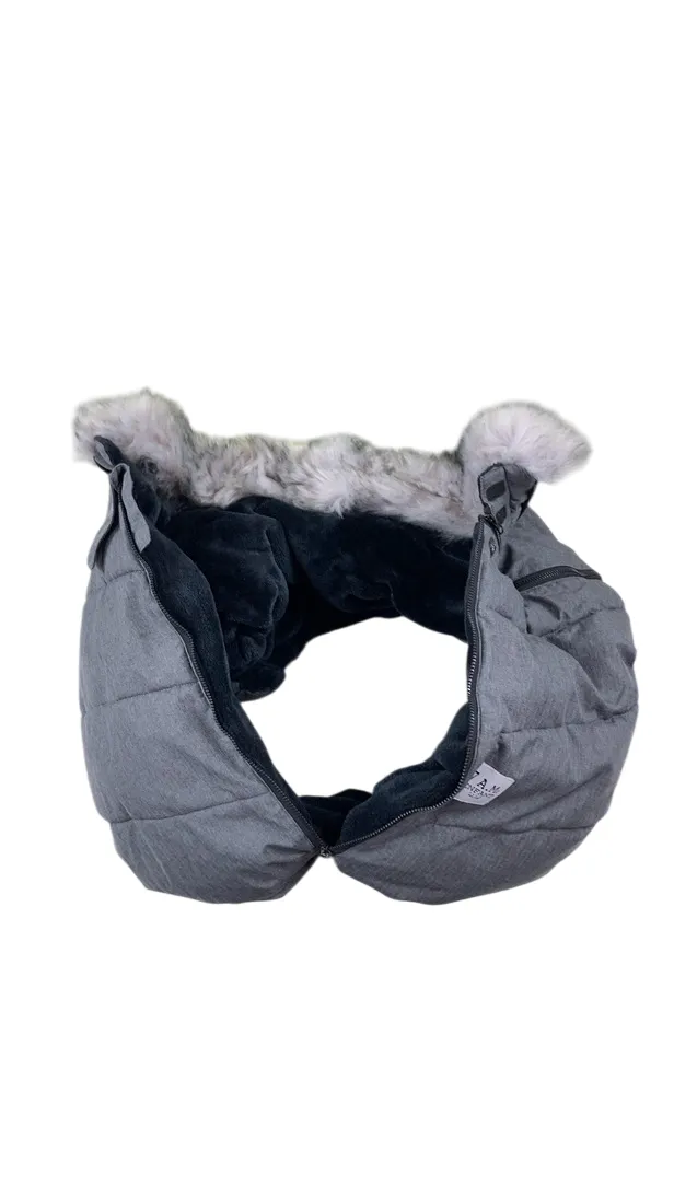 7 A.M. Enfant Tundra Car Seat Cocoon, Heather Grey Dark/Arctic Faux Fur