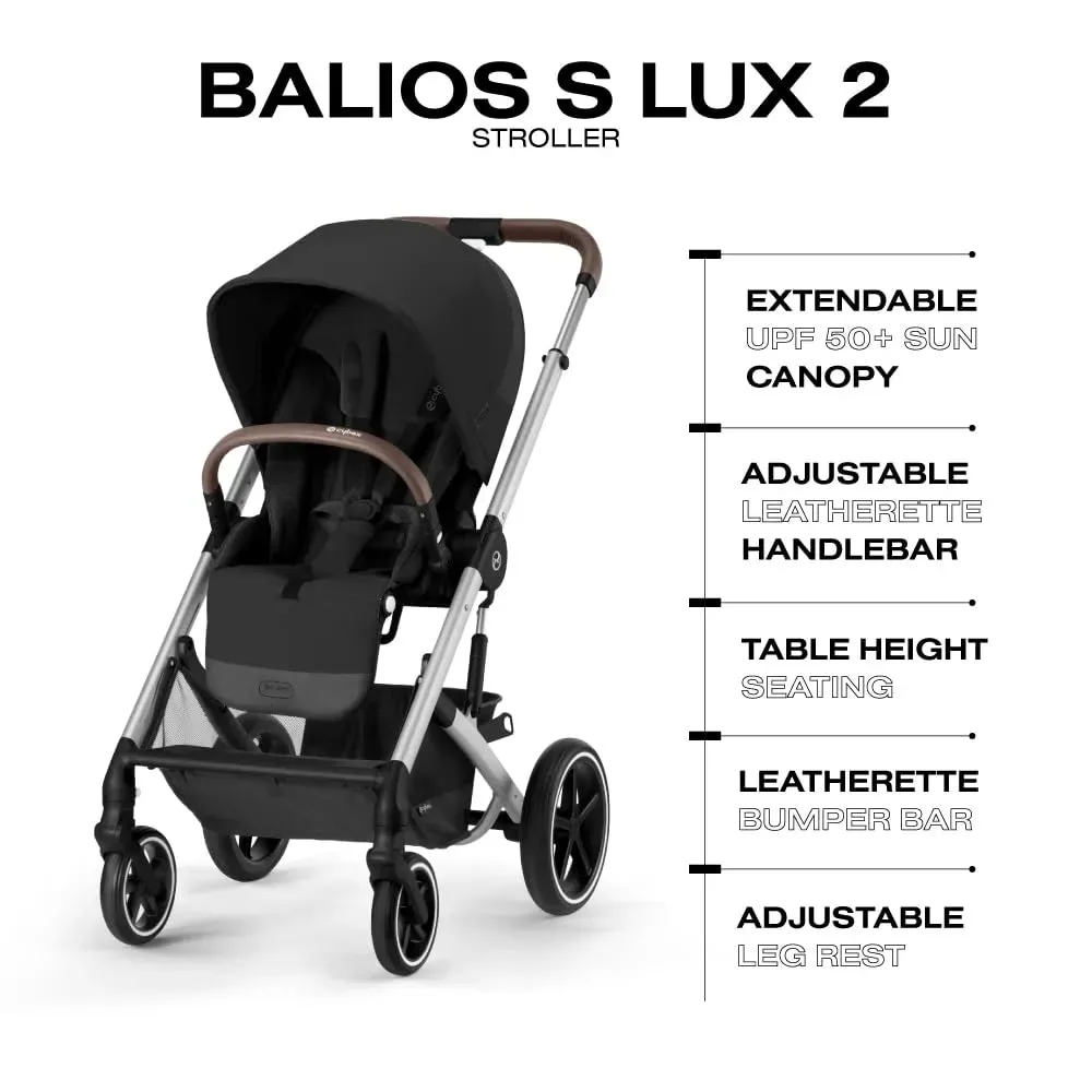 Balios S Lux Stroller - Silver Frame Moon Black Seat