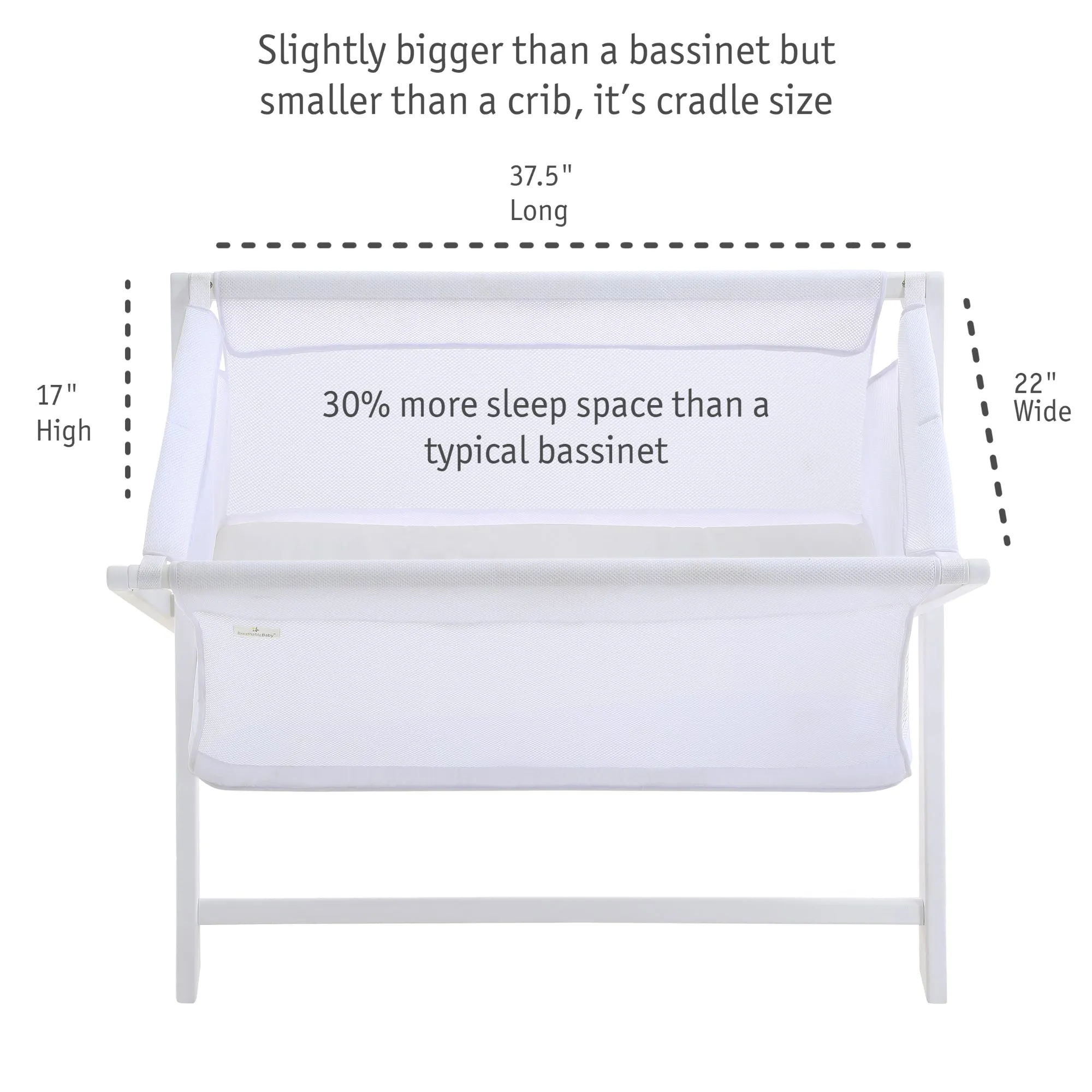 Breathable™ Mesh Portable Sleeper — White — Greenguard Gold Certified