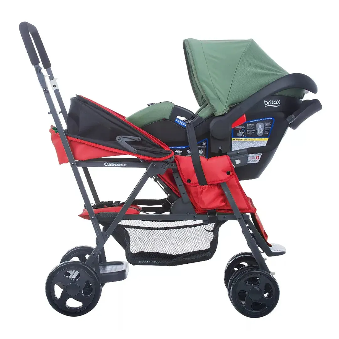 Caboose Graphite Sit Stand Double Stroller - Red