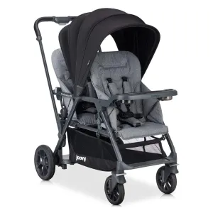 Caboose S Too Double Stroller, Stand on Tandem-Grey Melange