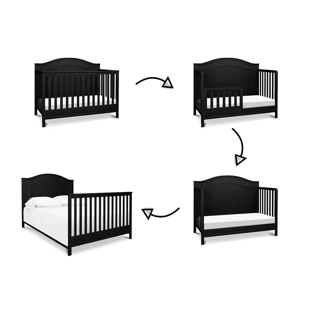 Charlie 4-in-1 Convertible Crib - Ebony