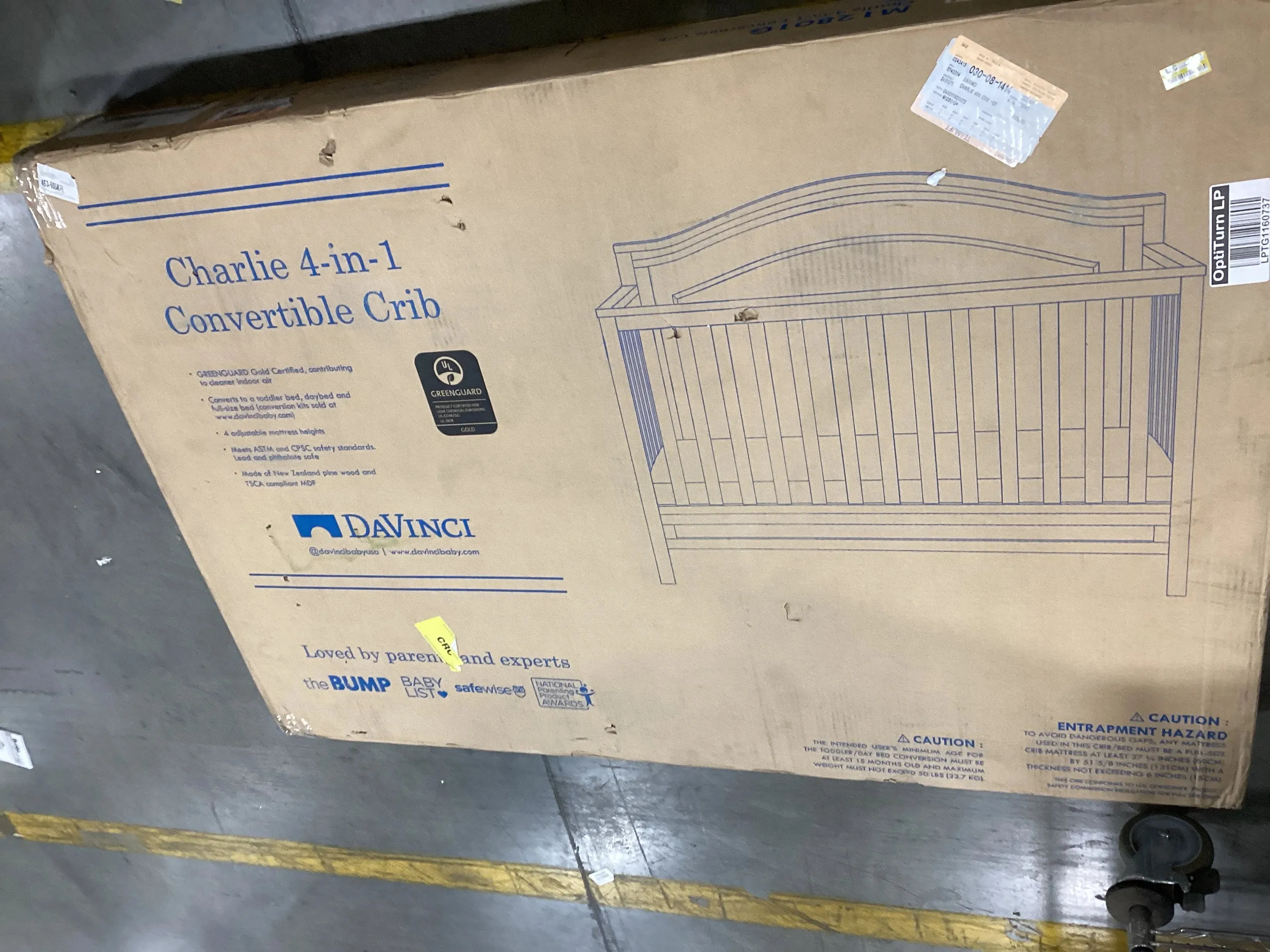 Charlie 4-in-1 Convertible Crib - Grey