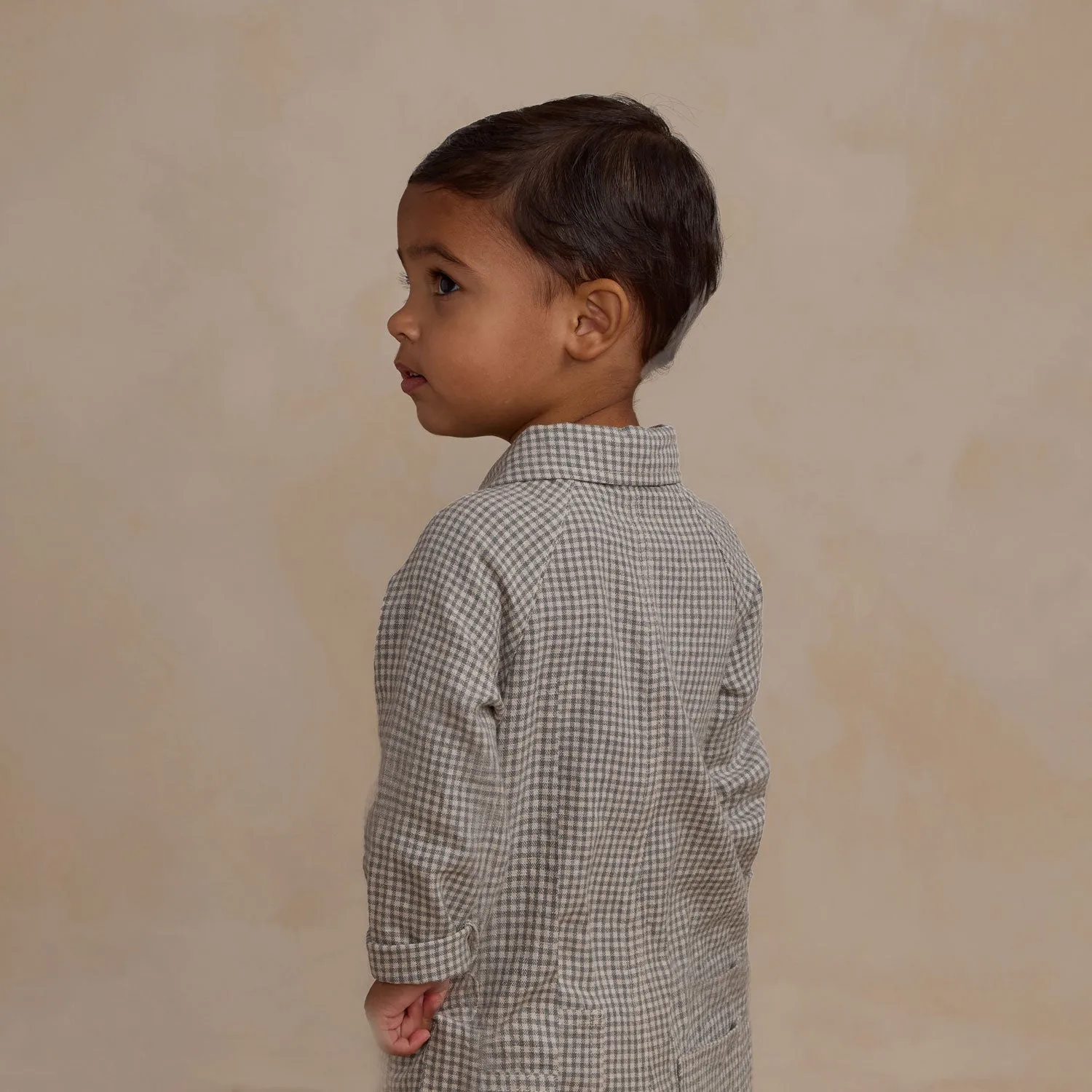 Collared Baby Jumpsuit - Forest Gingham - FINAL SALE
