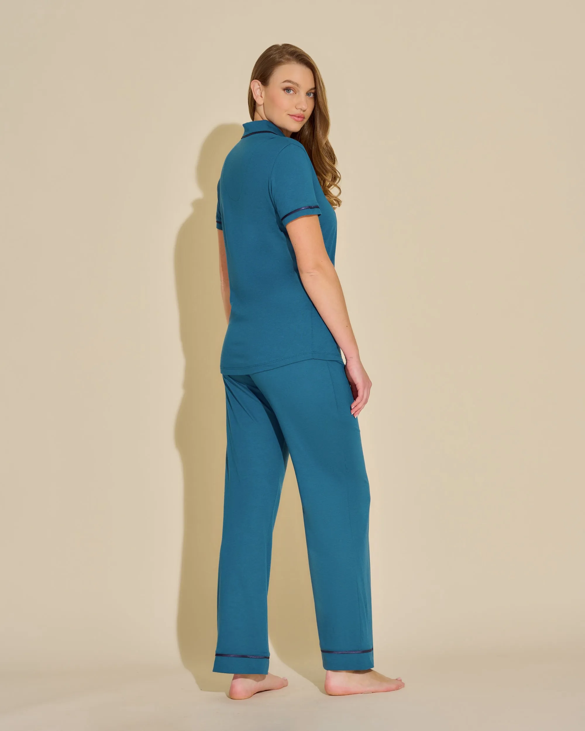 Conjunto De Pijama Con Camisa De Manga Corta Y Pantalones