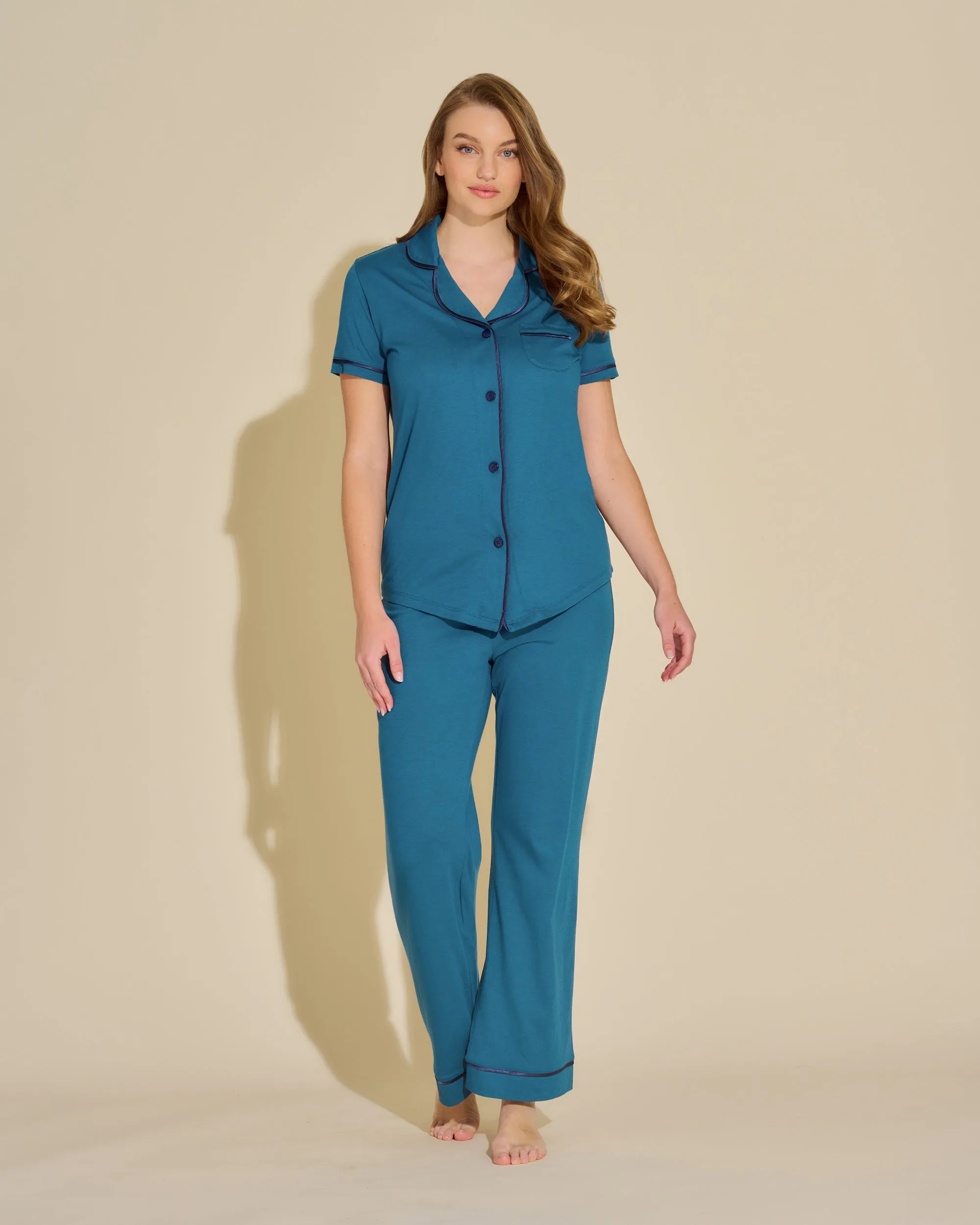 Conjunto De Pijama Con Camisa De Manga Corta Y Pantalones