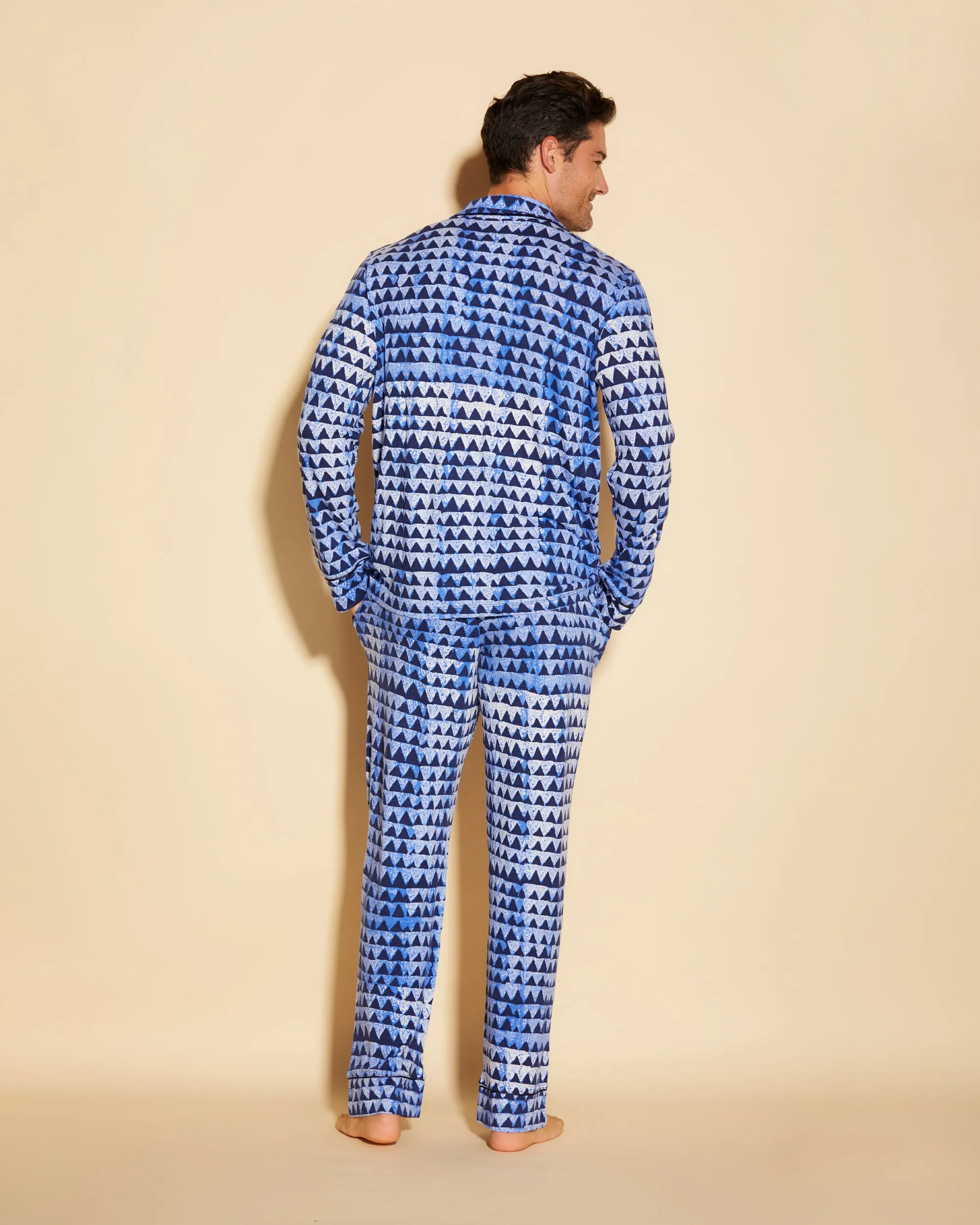Conjunto De Pijama Para Hombre Clásico Con Camisa De Manga Larga Y Pantalones