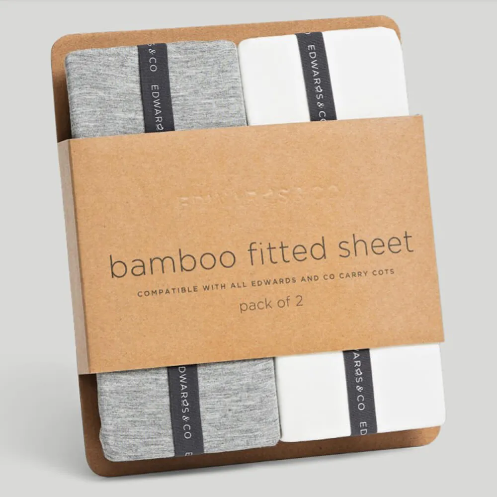 Edwards & Co Carry Cot Fitted Sheets 2pk