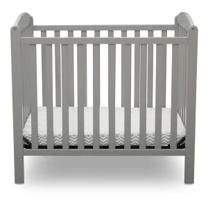 Emery Mini Convertible Baby Crib with Mattress - Gray