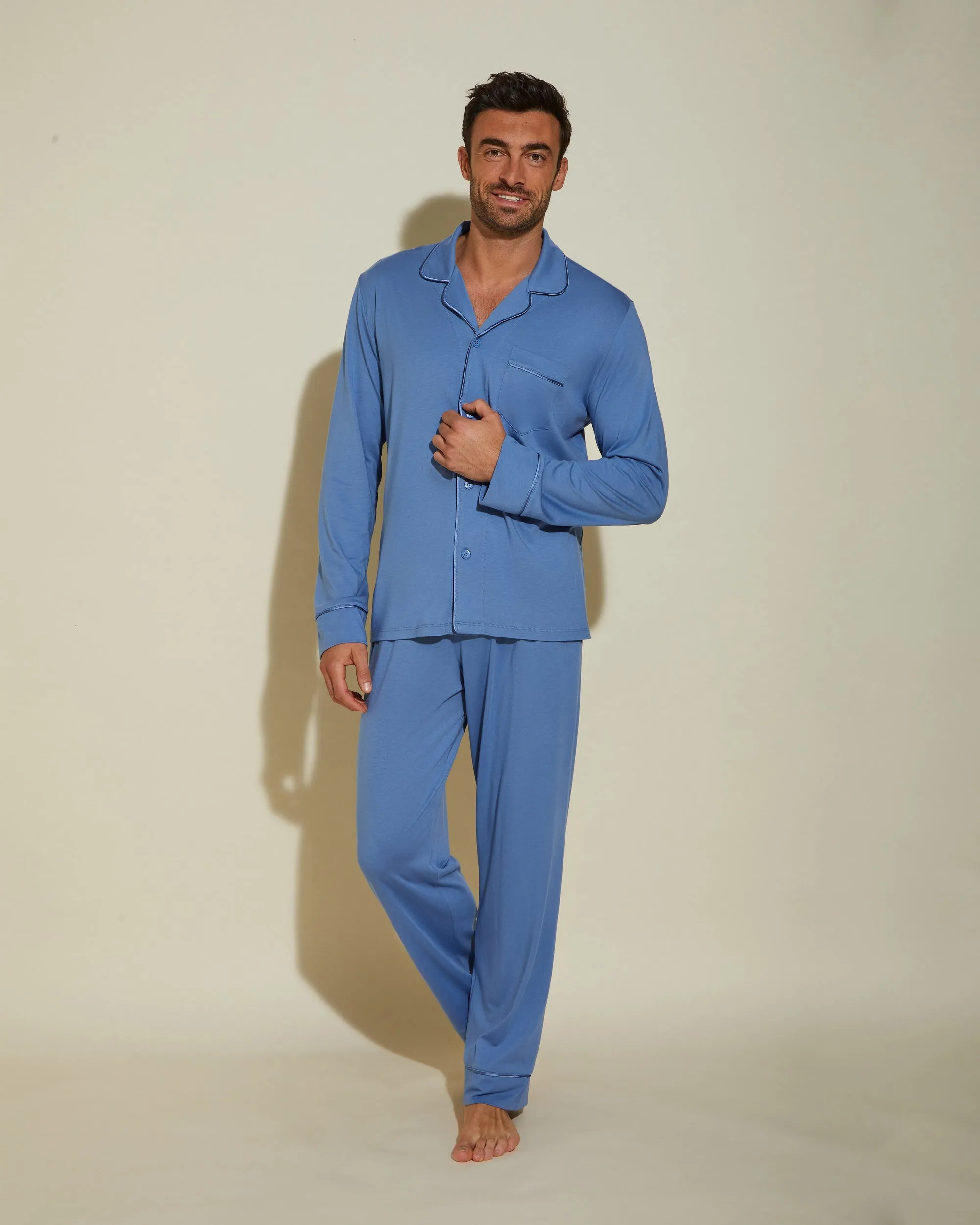 Ensemble De Pyjama Classique À Manches Longues Et Pantalon Pour Hommes