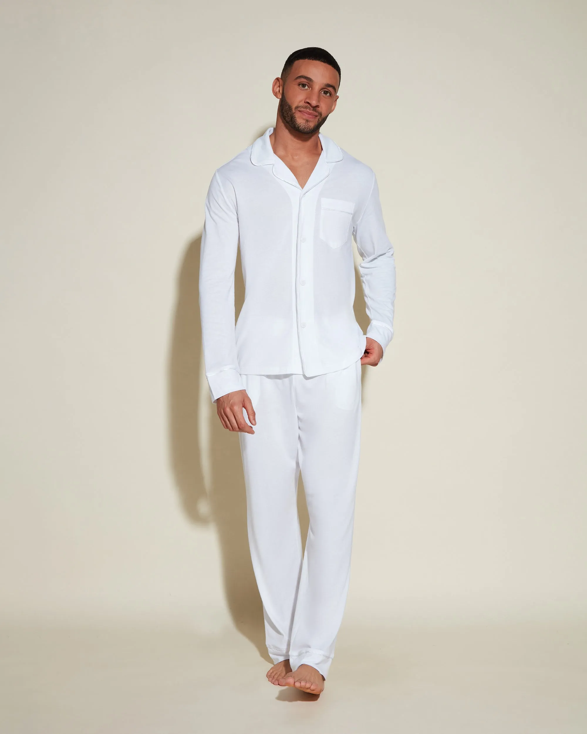 Ensemble De Pyjama Classique À Manches Longues Et Pantalon Pour Hommes