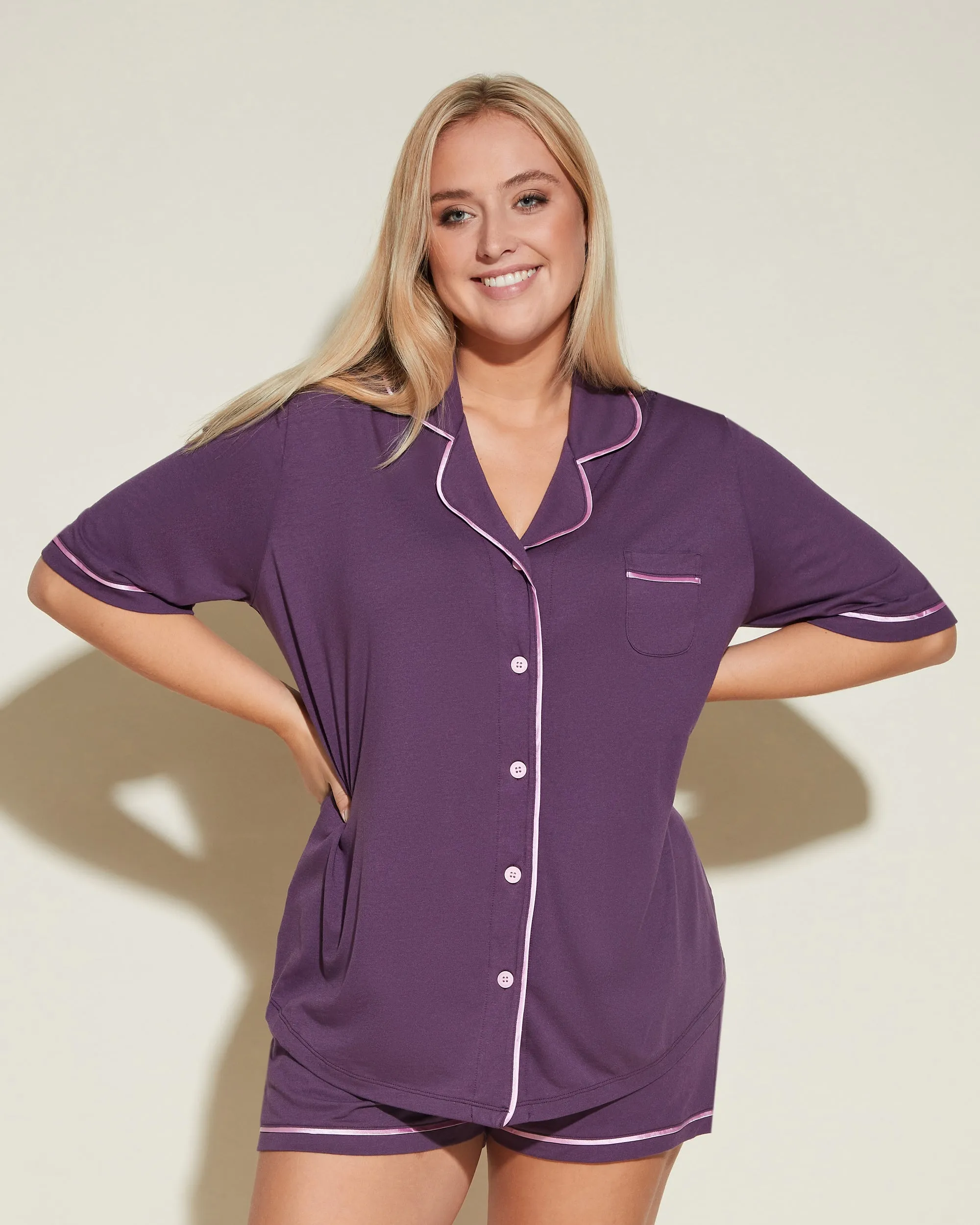 Ensemble Pyjama Haut À Manches Courtes Et Boxer