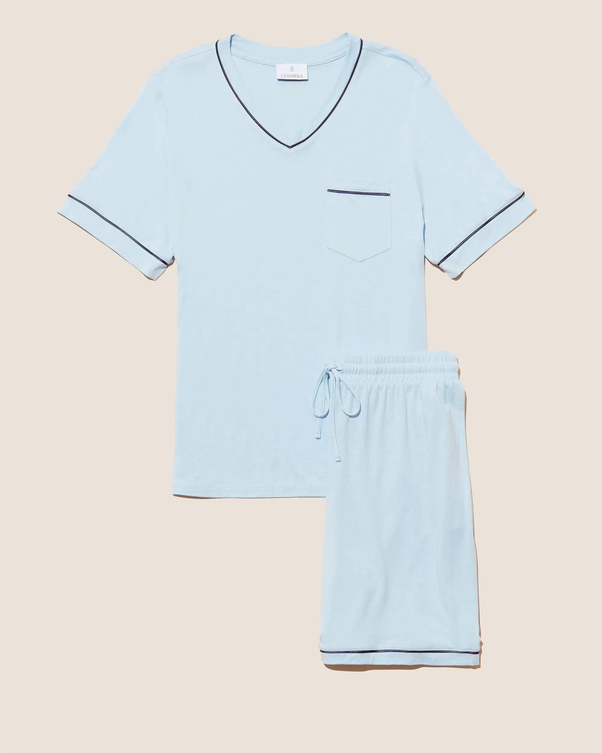 Ensemble Pyjama Haut À Manches Courtes Et Short Pour Hommes