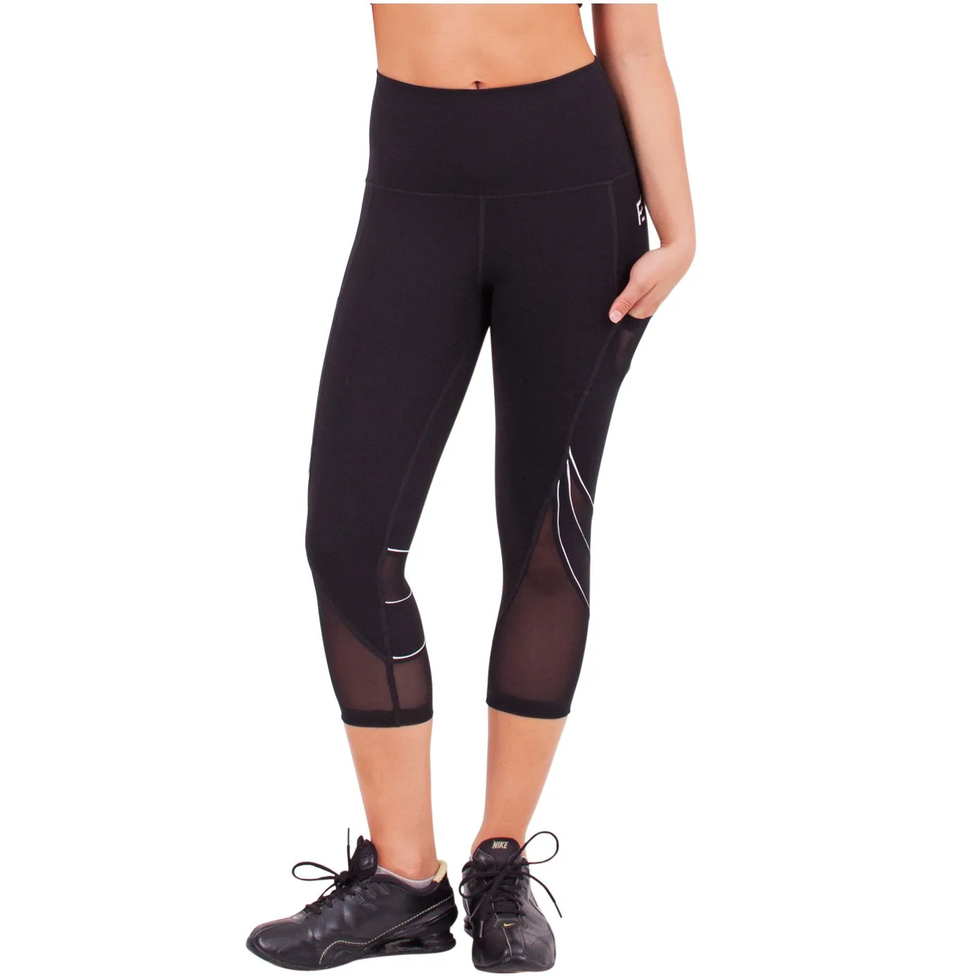 FLEXMEE 944007 Waves High-Waisted Capri Leggings | Supplex 360