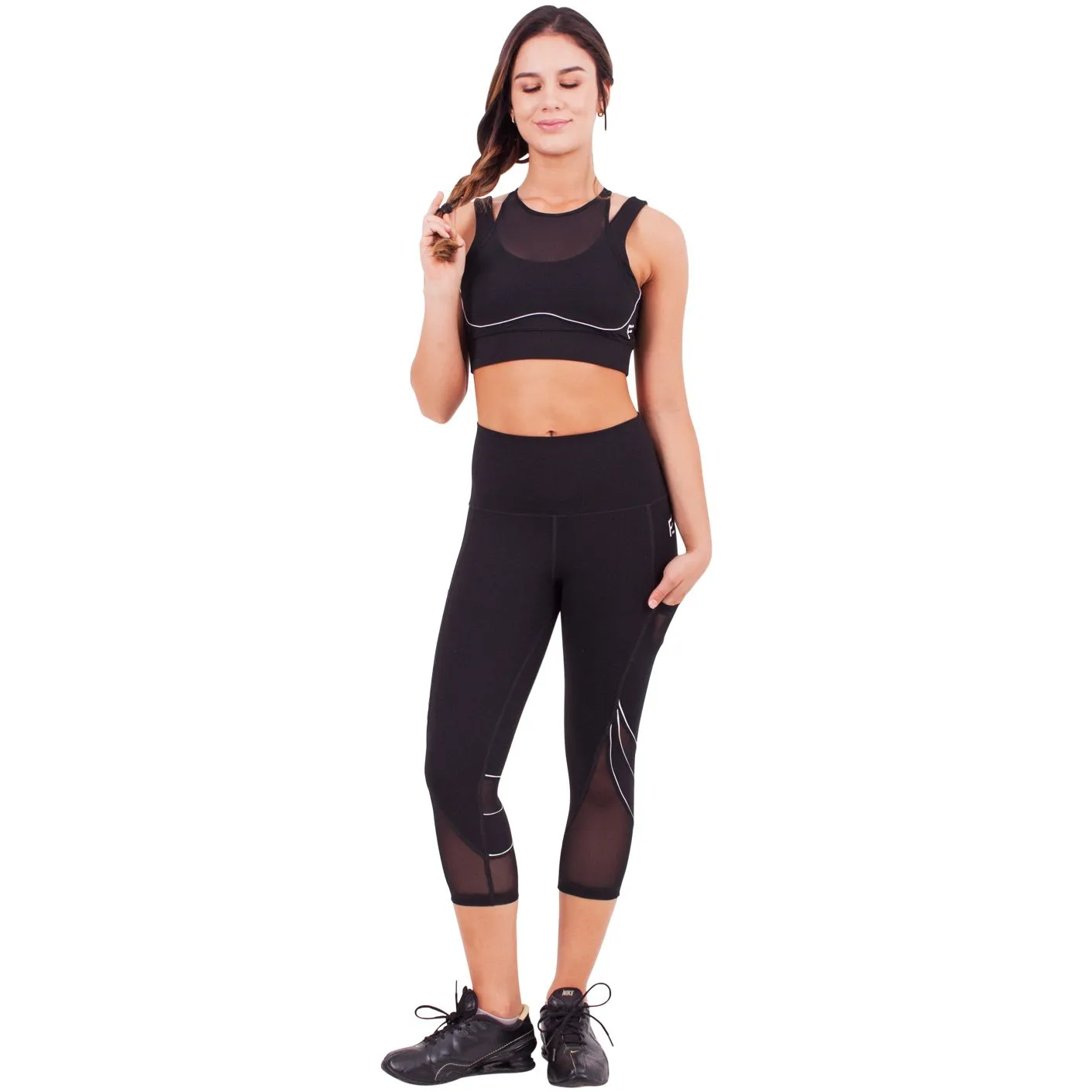 FLEXMEE 944007 Waves High-Waisted Capri Leggings | Supplex 360