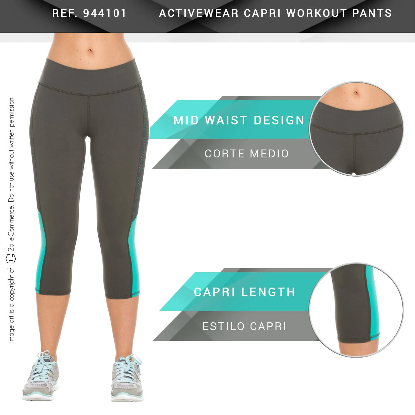 Flexmee 944101 Fashion Pantalones Polyester Activewear Workout Pants Trousers