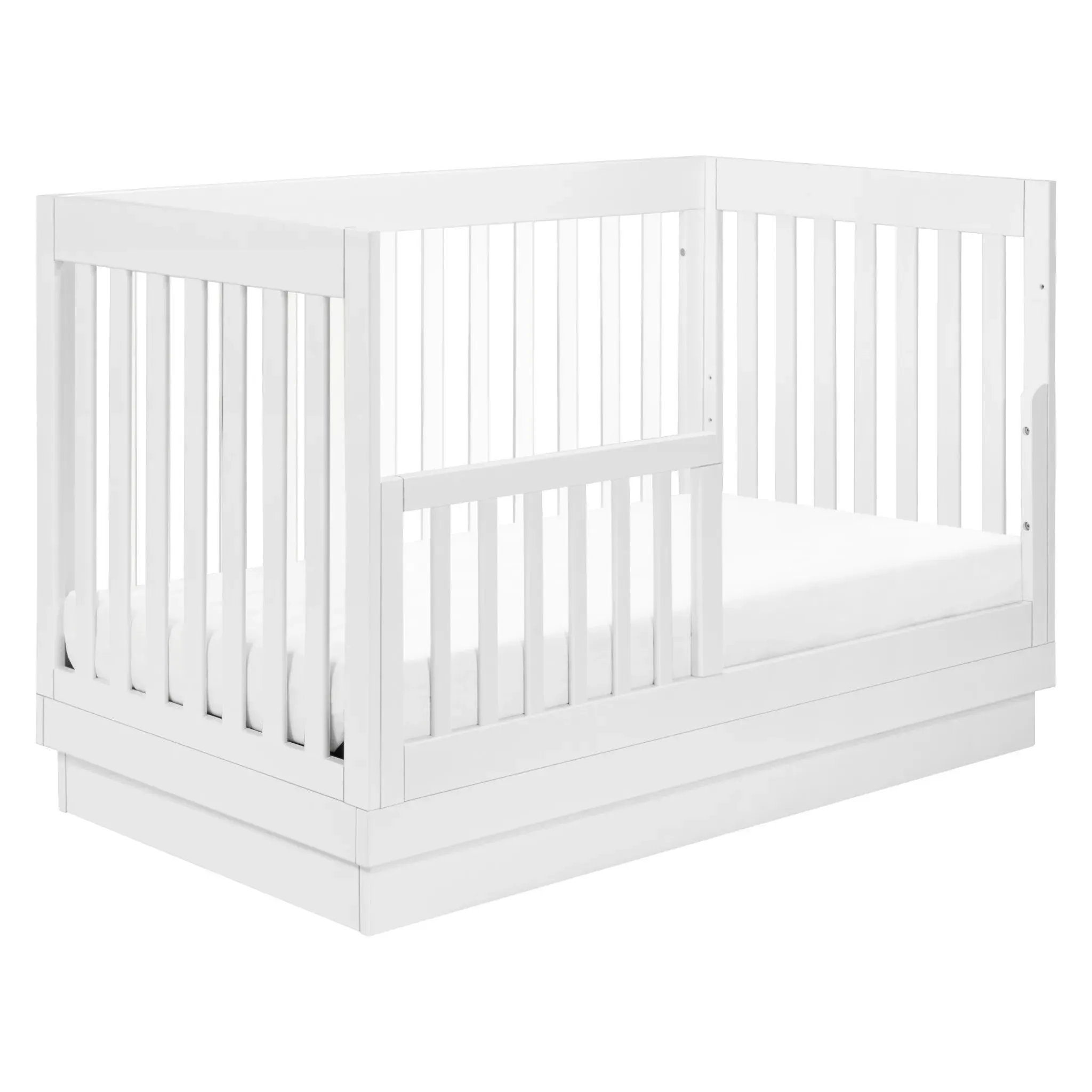 (Floor Model) Harlow 3-in-1 Convertible Crib with Toddler Rail - White and Acrylic