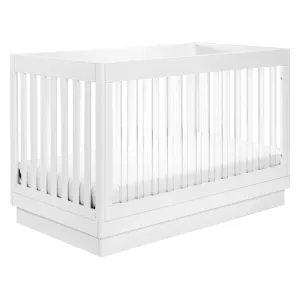 (Floor Model) Harlow 3-in-1 Convertible Crib with Toddler Rail - White and Acrylic