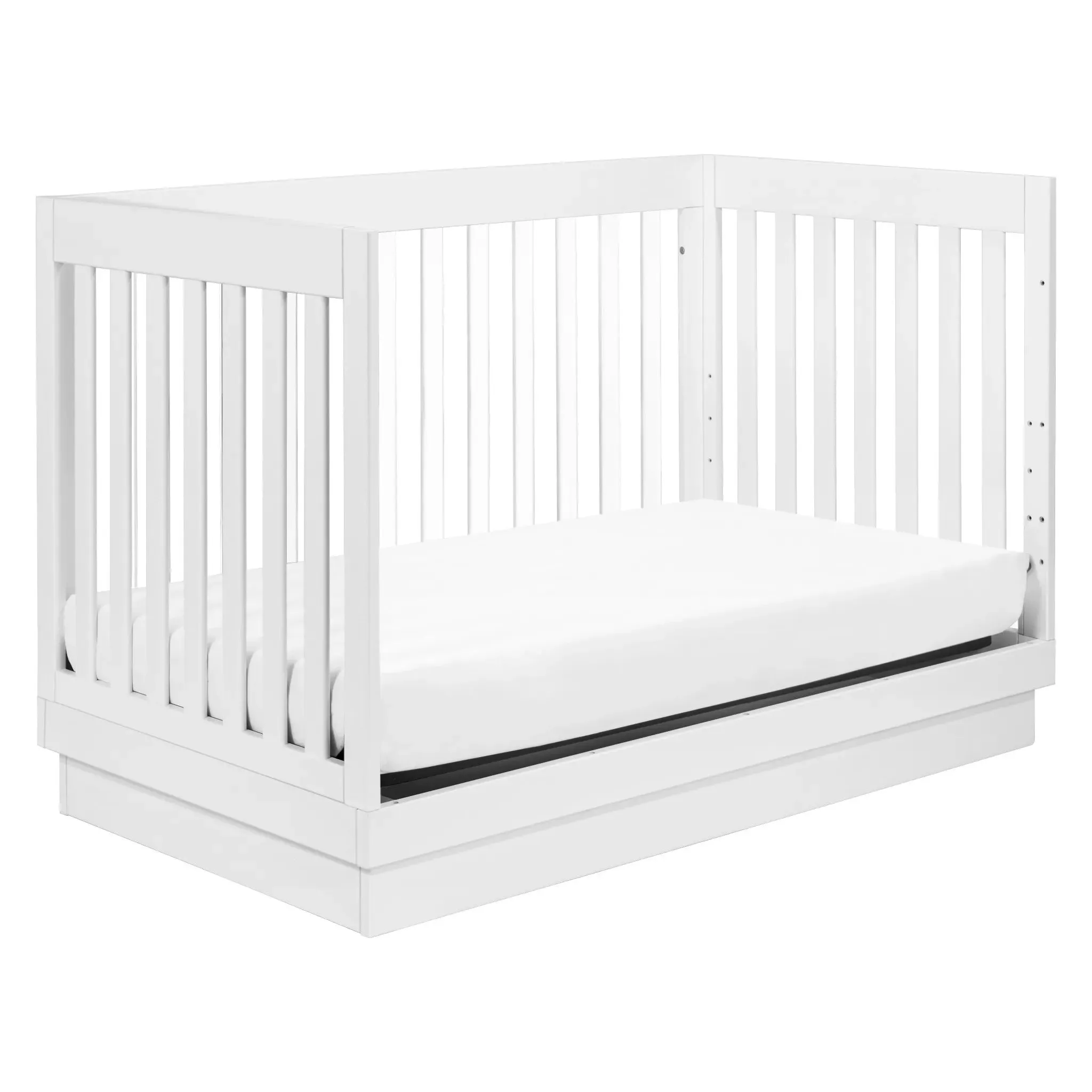 (Floor Model) Harlow 3-in-1 Convertible Crib with Toddler Rail - White and Acrylic