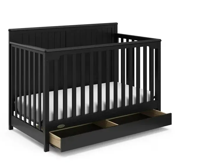 Graco Hadley 5-in-1 Convertible Crib with Drawer - Black