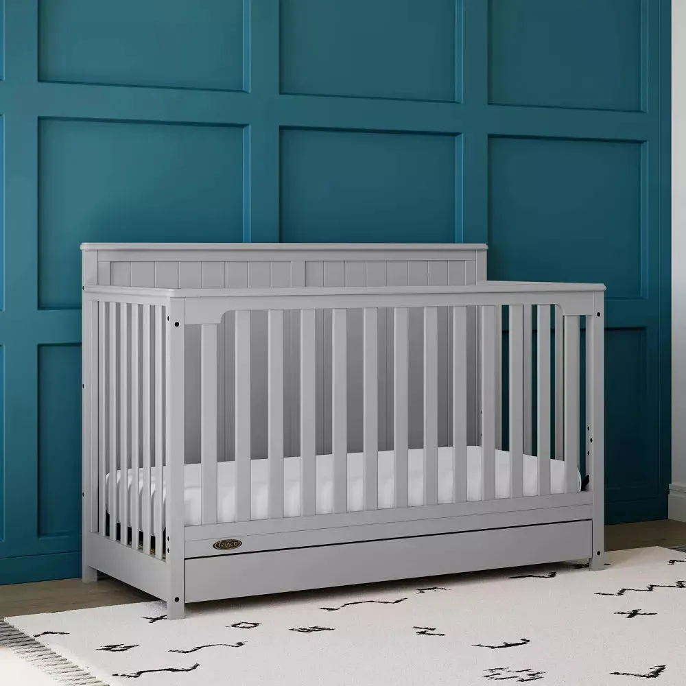 Hadley 5-in-1 Convertible Crib with Drawer - Pebble Gray