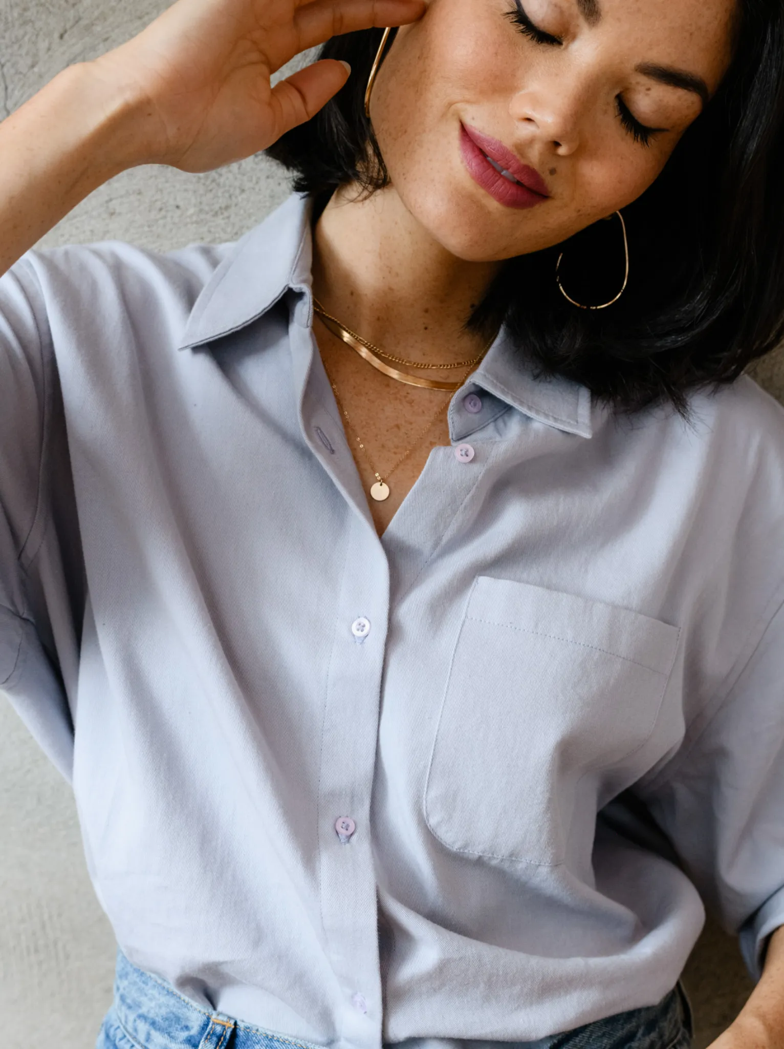 Harris Oversized Button Down Shirt: Zen Blue
