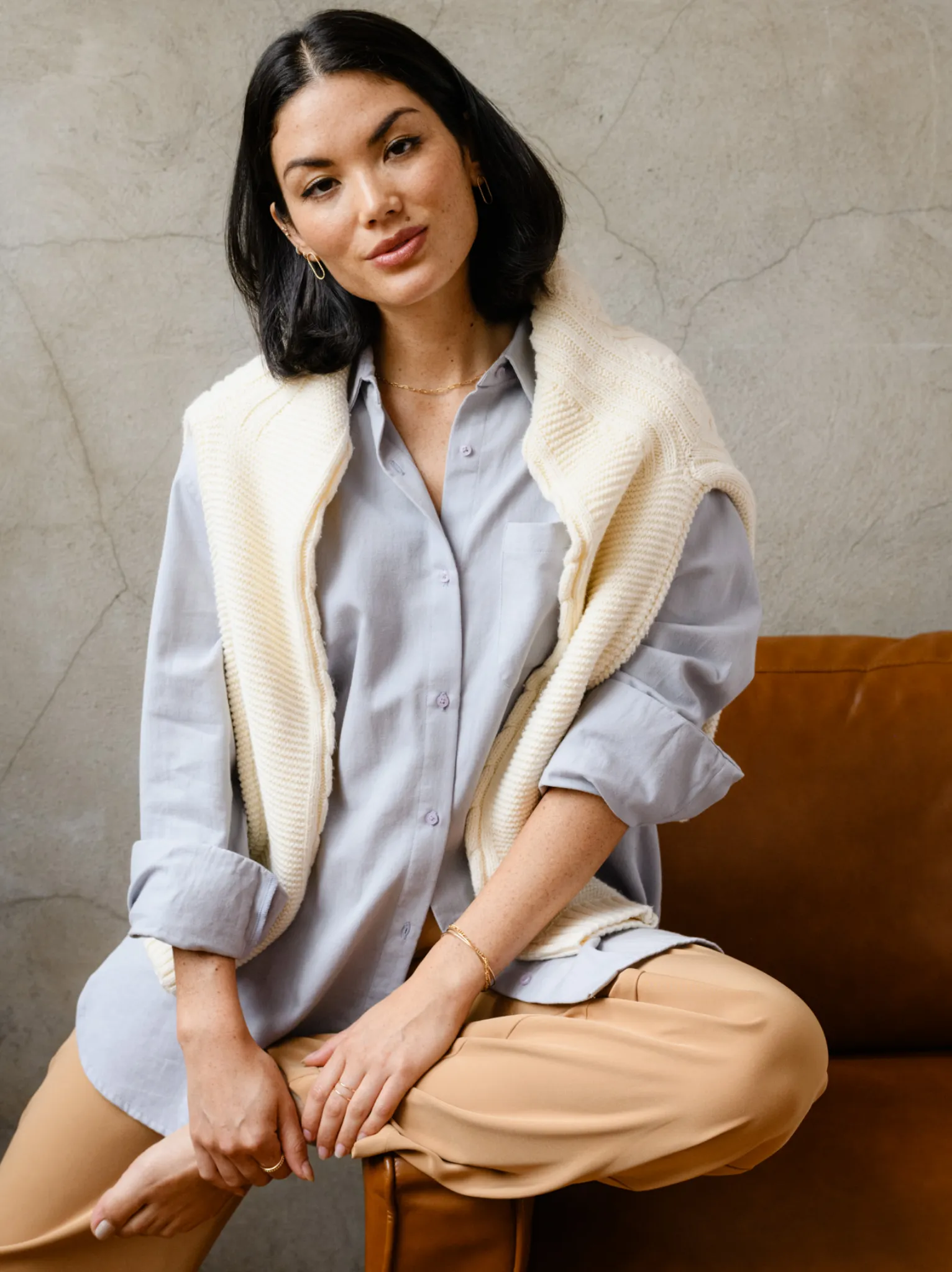 Harris Oversized Button Down Shirt: Zen Blue