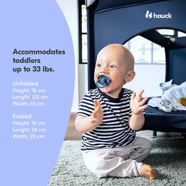 Hauck Dream'n Play Travel Cot Plus for Babies and Toddlers Up to 33 Pounds, Grey