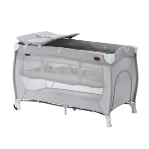 Hauck Sleep N Play Center Portable Travel Cot W/Bassinet & Playpen, Stars Grey