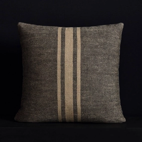 Heavy Triple Stripe Pillow - Black/Beige