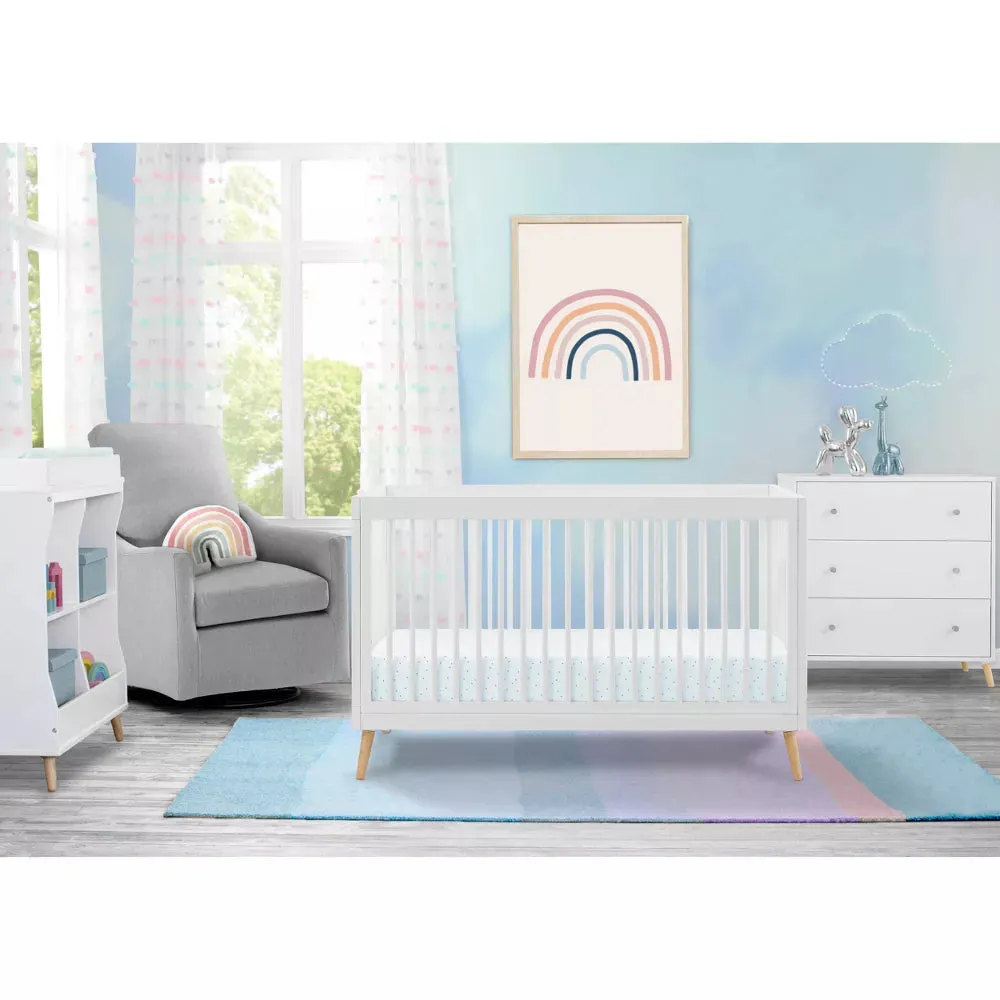Jordan 4-in-1 Convertible Crib - Bianca White