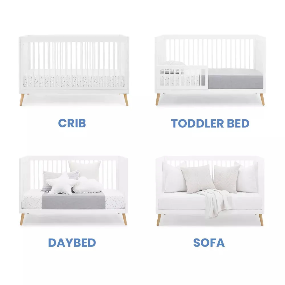 Jordan 4-in-1 Convertible Crib - Bianca White