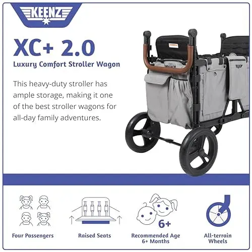 Keenz XC  Luxury Comfort Stroller Wagon 4 Passenger - Grey