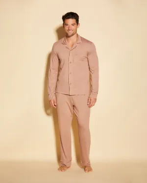 Klassisches Langärmeliges Top & Hose Pyjama-Set Für Männer