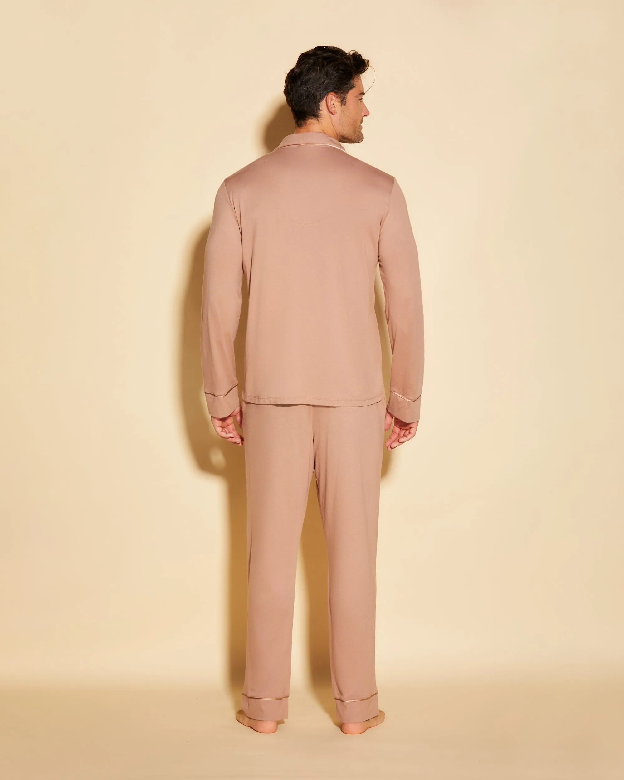 Klassisches Langärmeliges Top & Hose Pyjama-Set Für Männer