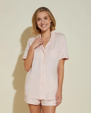 Kurzärmeliges Top & Boxer Pyjama-Set