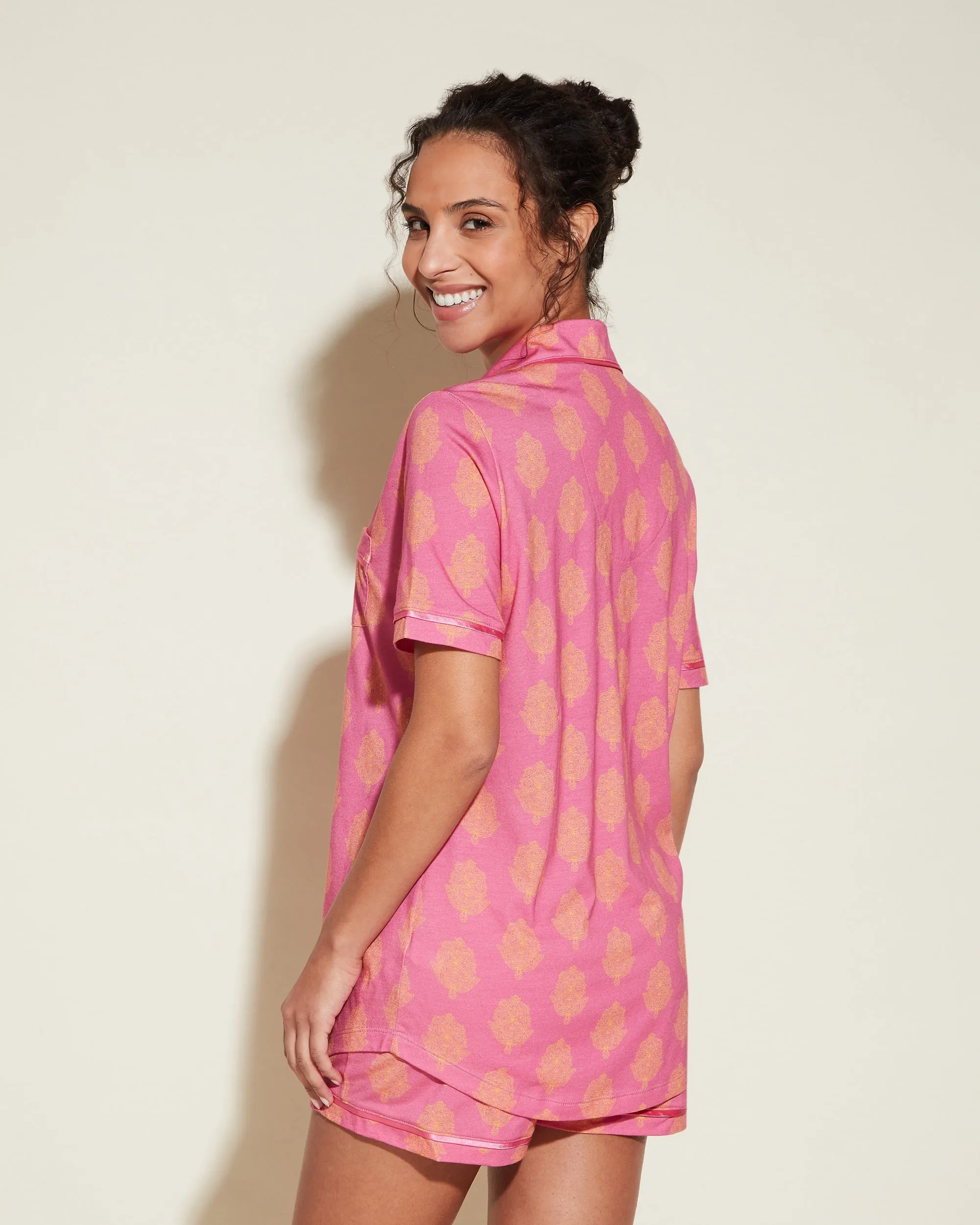 Kurzärmeliges Top & Boxer Pyjama-Set