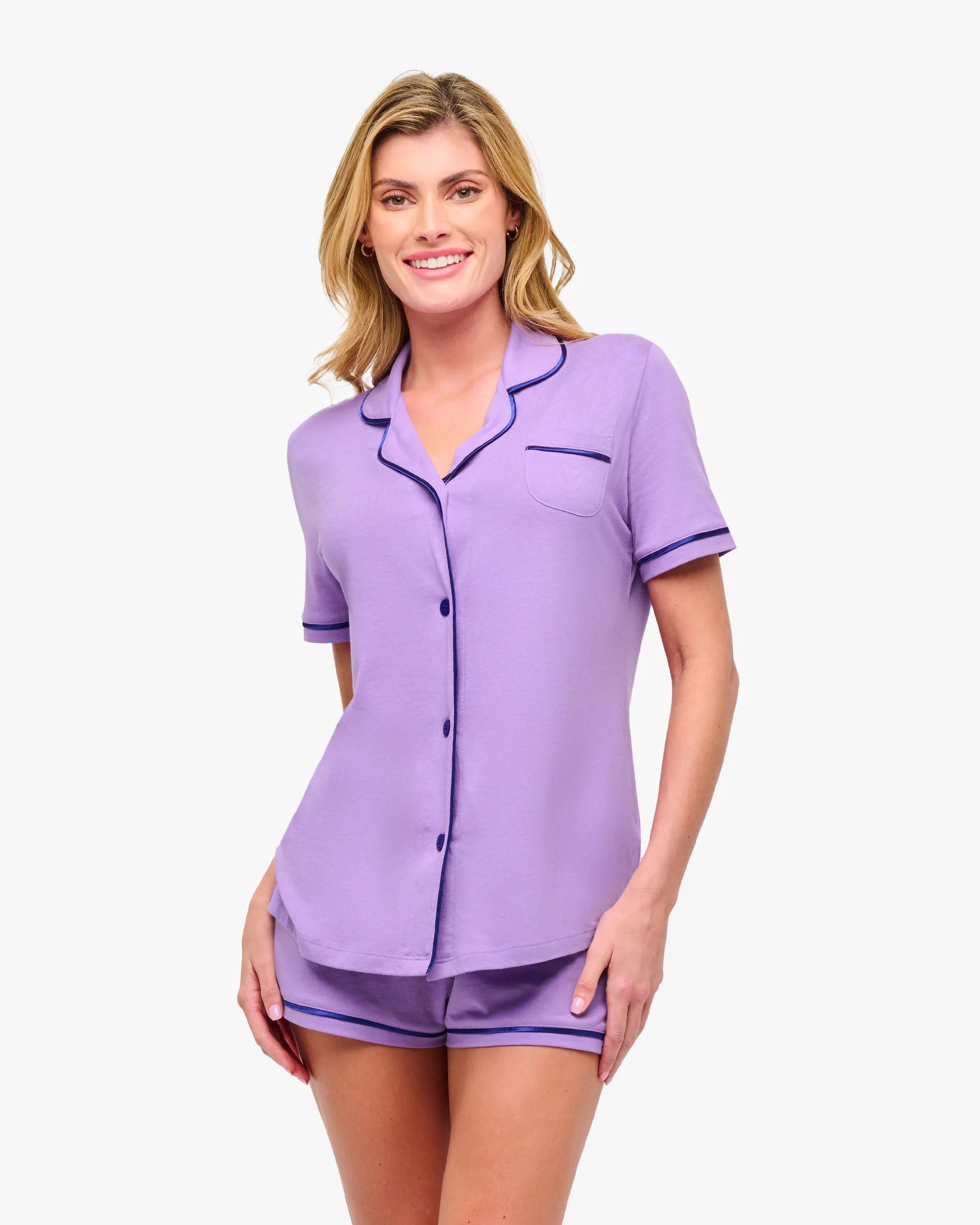 Kurzärmeliges Top & Boxer Pyjama-Set