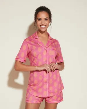 Kurzärmeliges Top & Boxer Pyjama-Set