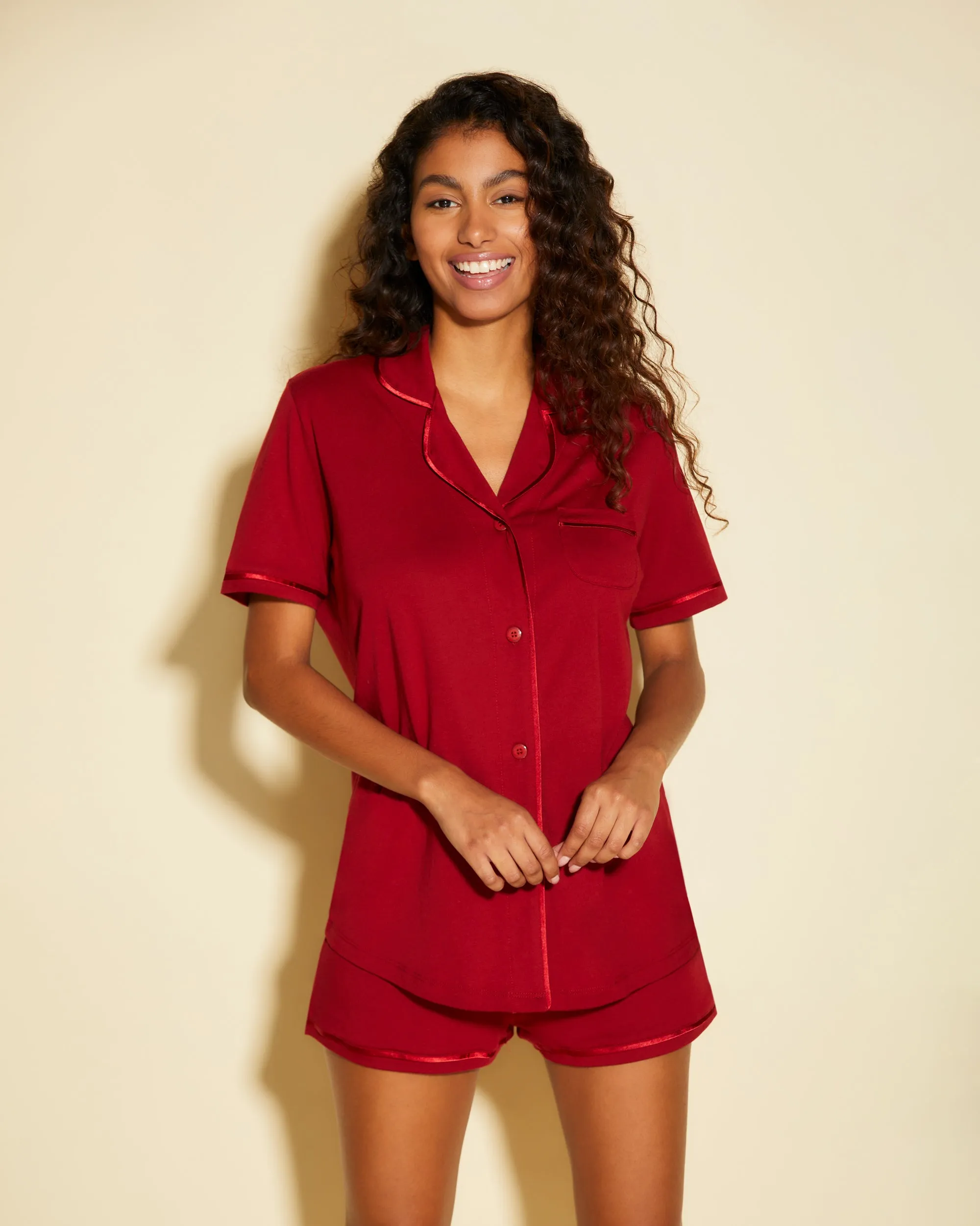 Kurzärmeliges Top & Boxer Pyjama-Set