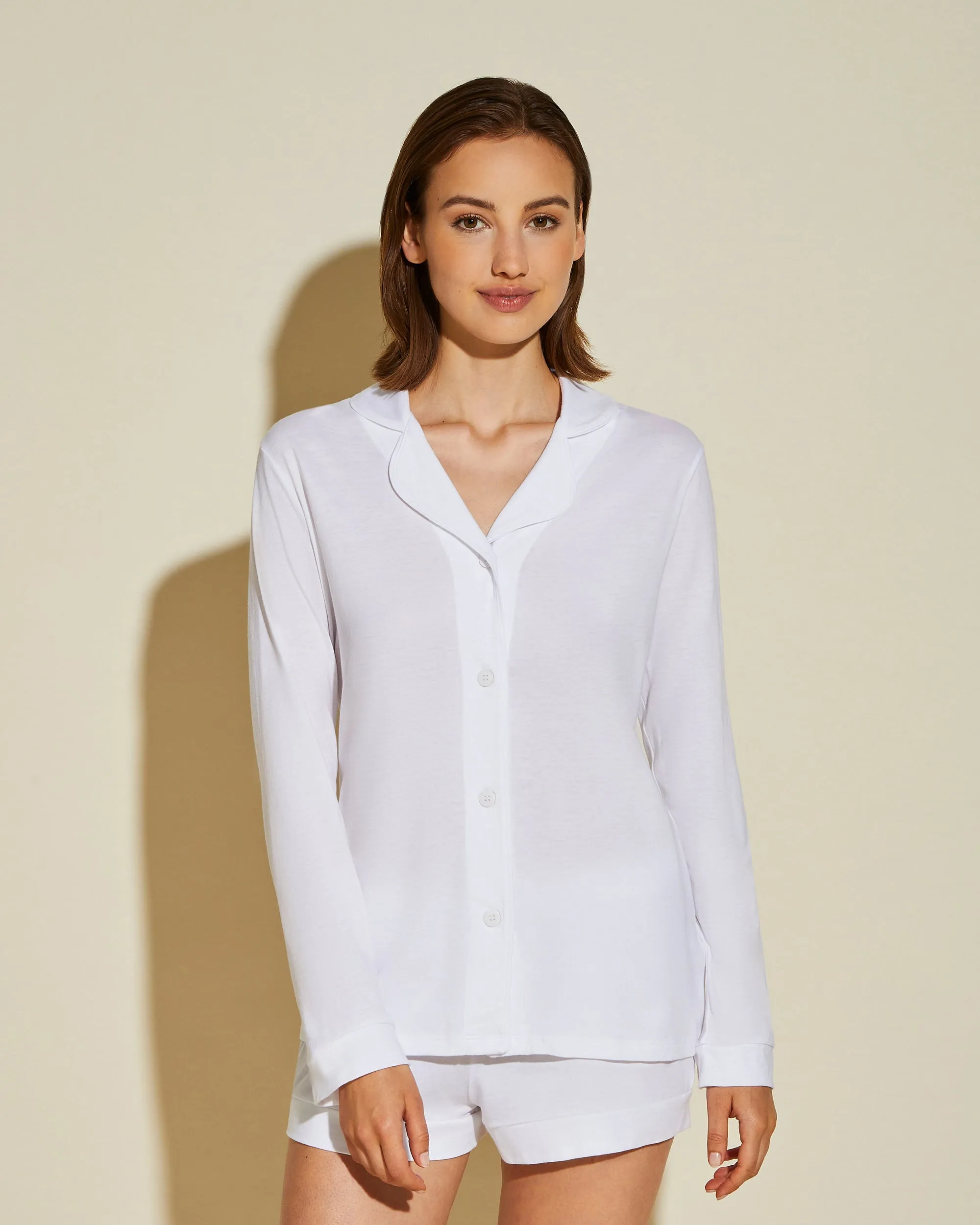Langärmeliges Top & Boxer Pyjama-Set