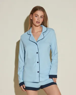 Langärmeliges Top & Boxer Pyjama-Set