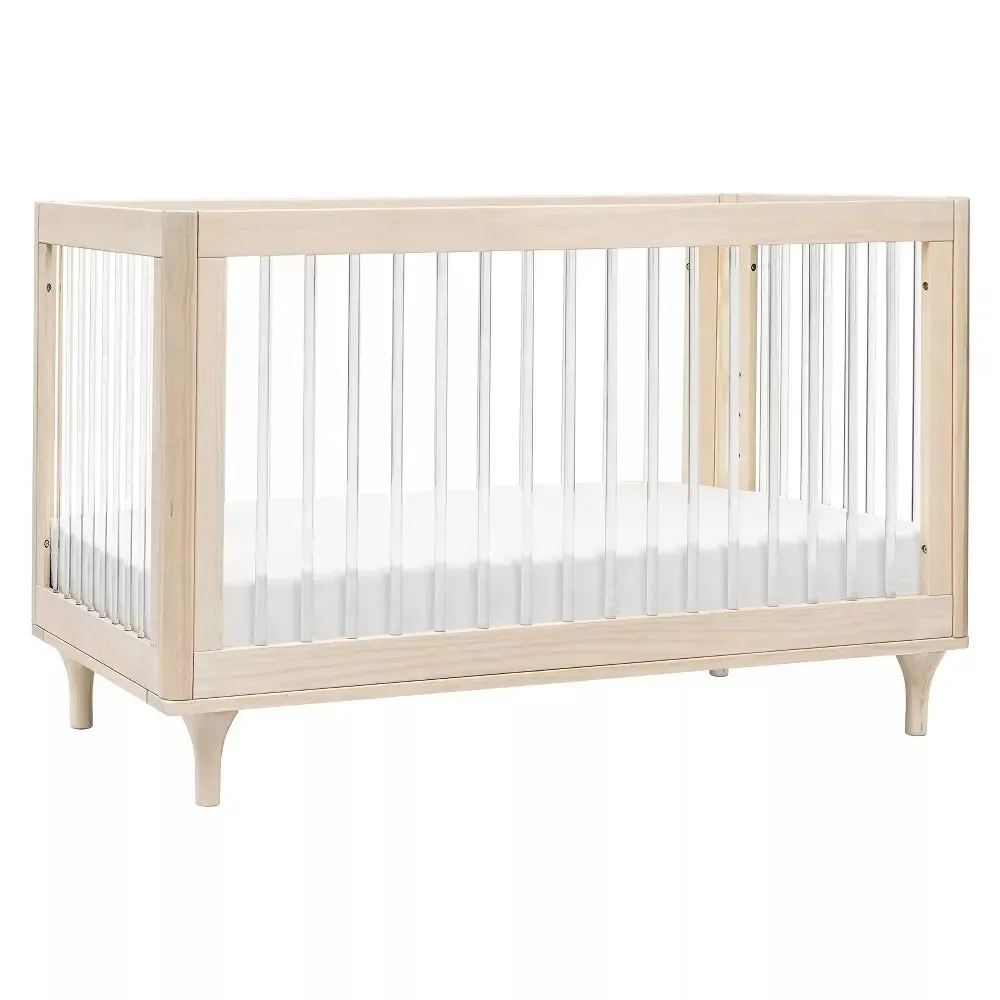 Lolly 3-in-1 Convertible Crib w/Toddler Conversion Kit - Washed Natural/Acrylic