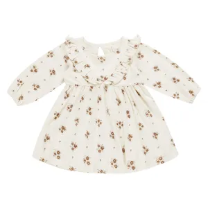 Long Sleeve Ruffle V Dress - Autumn Flora - Ivory - FINAL SALE