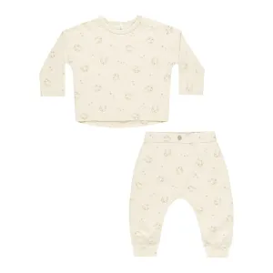 Long Sleeve Tee   Pant Set - Horseshoes - Natural - FINAL SALE