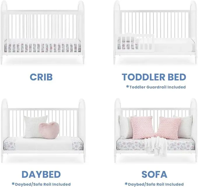 Madeline 4-in-1 Convertible Crib - Bianca White